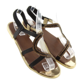 Asymmetrische schwarze Sandalen 4157 Schwarz 2