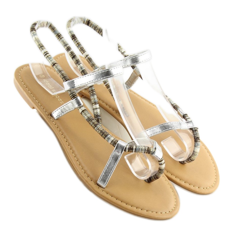 Silberne Sandalen 5130 Silber grau 2