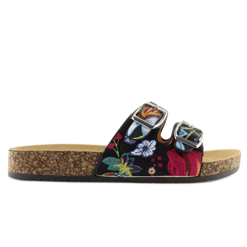 Hausschuhe mit schwarzer Korksohle 6231 2