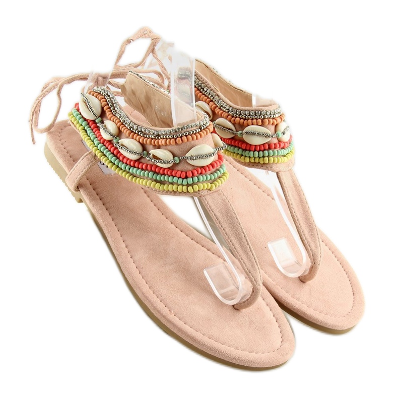 Sandalen mit rosa Perlen 8241 Rosa 1