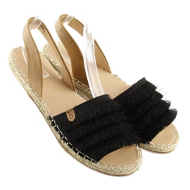 Schwarze Espadrilles im karibischen Stil 8413 2