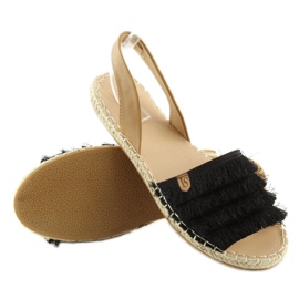 Schwarze Espadrilles im karibischen Stil 8413 1