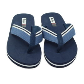 American Club Amerikanische Damen-Schaumstoff-Flip-Flops marineblau 3