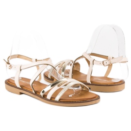 Bestelle Beige Sandalen mit Schnallenverschluss 1