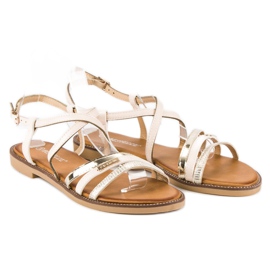 Bestelle Beige Sandalen mit Schnallenverschluss 2