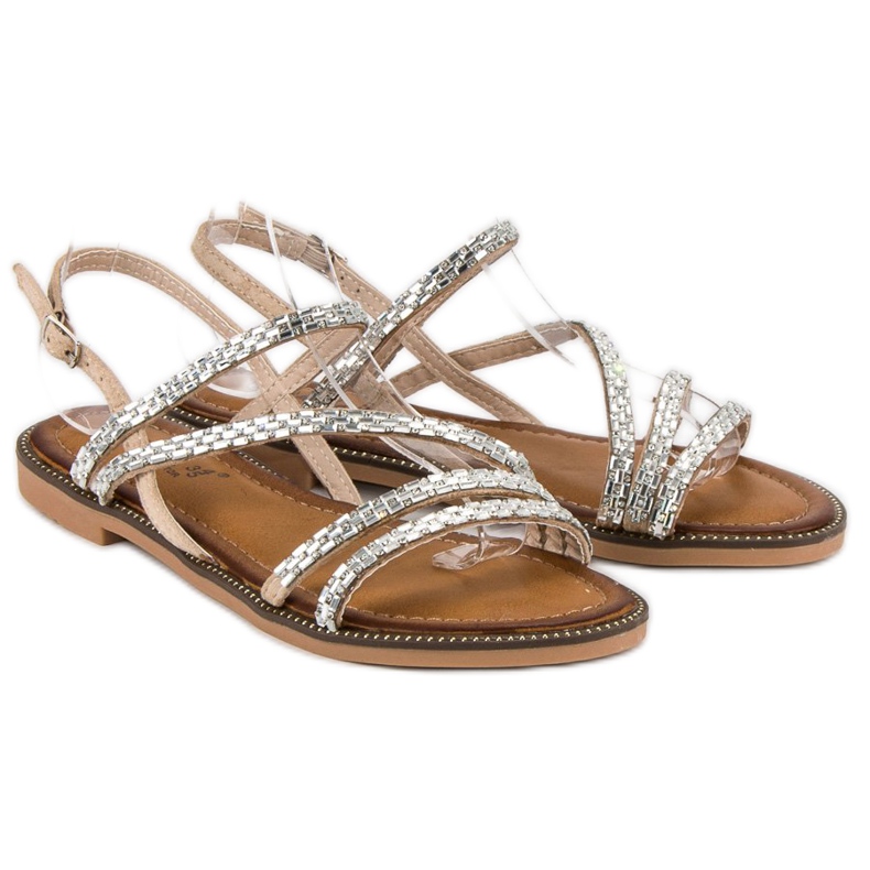 Fama Stilvolle flache Sandalen braun 1