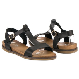 Licean Schwarze Sandalen mit Schnalle 1