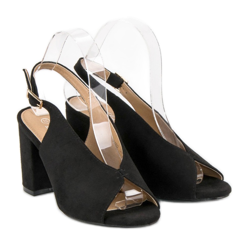 Lovery Stylische Sandaletten mit hohem Absatz schwarz 1