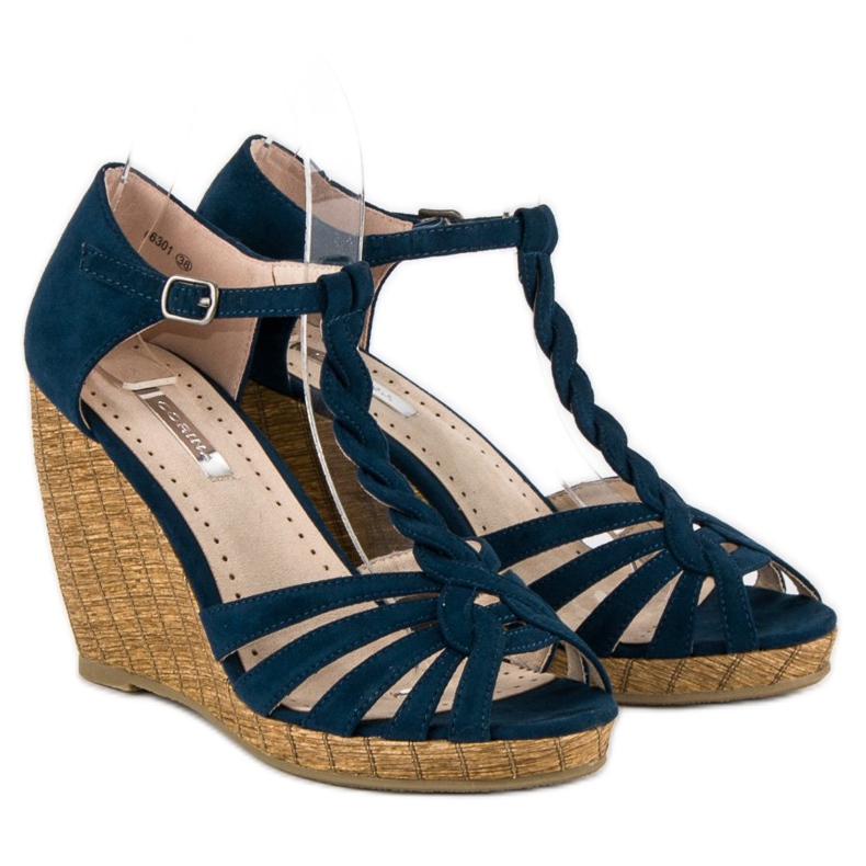 Corina Bequeme Keilsandalen blau 1