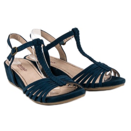 Corina Sandalen mit niedrigem Keil blau 1
