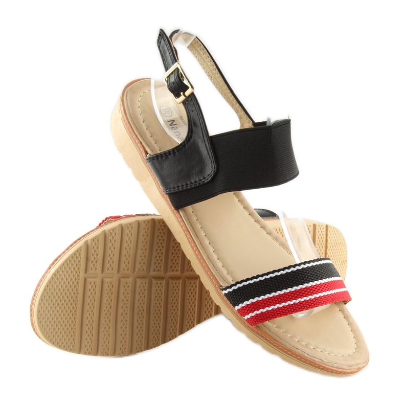 Schwarze Damensandalen J1024-A4 schwarz 1