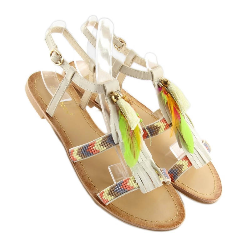 Sandalen im Boho-Stil in Beige LQ-2662 Beige 2