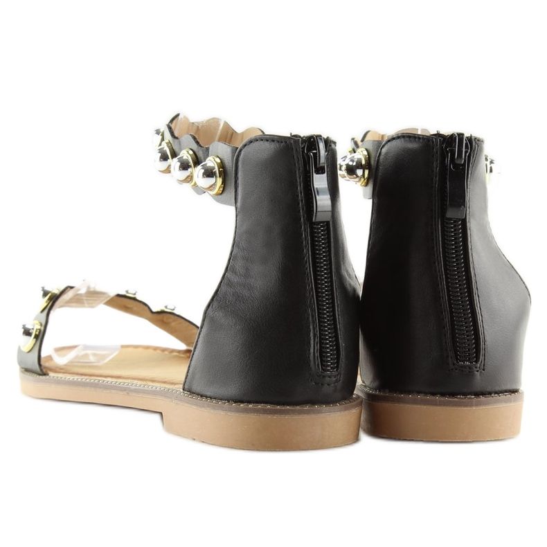 Schwarz VS-376 Schwarze Knöchelsandalen mit Verschluss 2