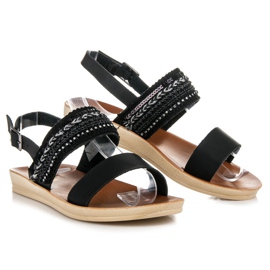 Beauty Girl'S Schwarze Sandalen mit Perlen 1