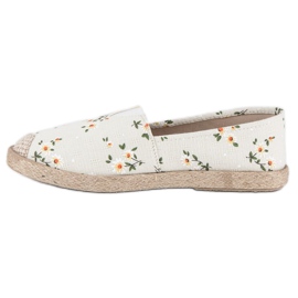 Vices Espadrilles mit Blumen Schraubstöcke weiß 1