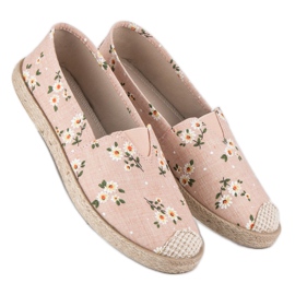 Vices Espadrilles mit Blumen Schraubstöcke rosa 1
