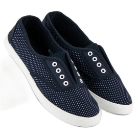 Sneaker zum Hineinschlüpfen mit Polka Dots blau 1