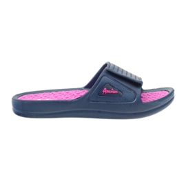 American Club Amerikanische marineblaue Wasserpantoffeln rosa 1