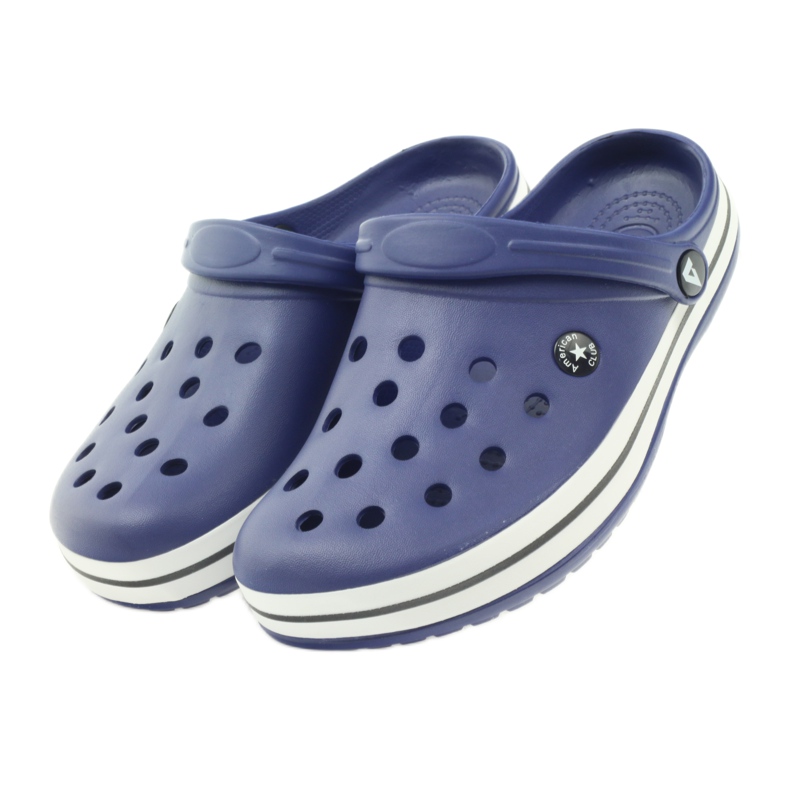 American Club Crocs Clogs Pantoffeln marineblaue Sandalen navy blau 4