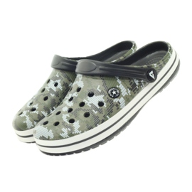 American Club Kroks Clogsy Pantoffeln Camo-Sandalen weiß schwarz grün 4