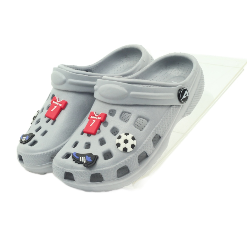 American Club Clogsy Hausschuhe Ronaldo grauer Amerikaner 4