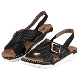 Vices Bequeme Lastersandalen schwarz 2