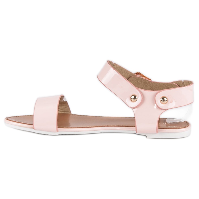 Vices Flache Laster-Sandalen in Rosa 1