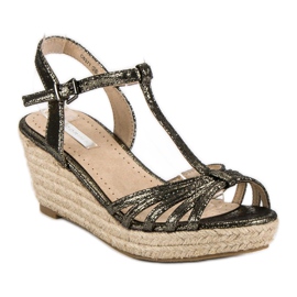 Corina Espadrilles-Sandalen mit Keilabsatz grau 1