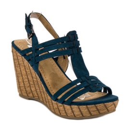 Corina Marineblaue Keilsandalen navy blau 1