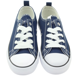 Marineblaue, gebundene Turnschuhe von American Club 3