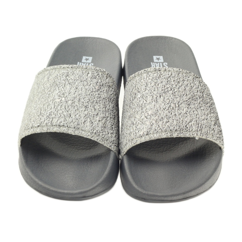 Profilierte Hausschuhe Big Star Glitzer grau 3
