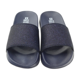 Profilierte Hausschuhe Big Star Glitzer marineblau 3