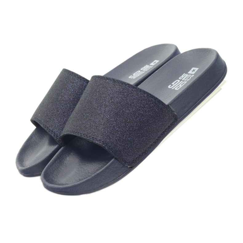 Profilierte Hausschuhe Big Star Glitzer navy blau 4
