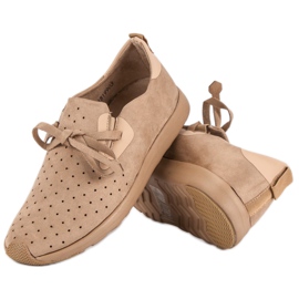 Kylie Durchbrochene Slipons aus Wildleder braun 2