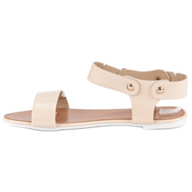 Vices Beige flache Sandalen Laster 1