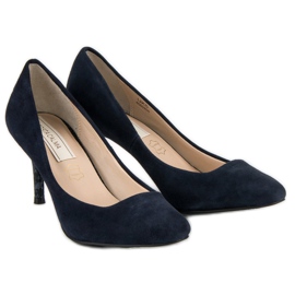 Pumps aus marineblauem Leder 1