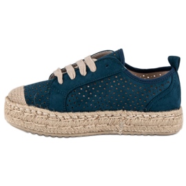 Corina Durchbrochene Espadrilles auf dem Keil blau mehrfarbig navy blau 1