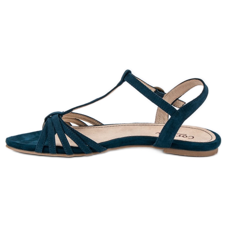 Corina Marineblaue flache Sandalen 1