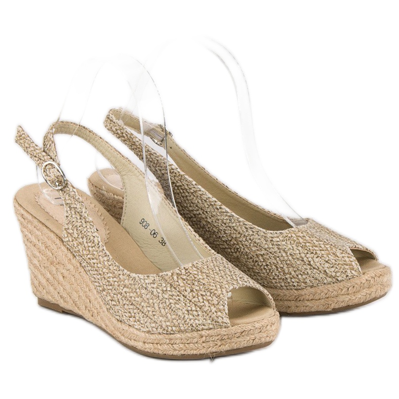 Beige Keil-Espadrilles 1