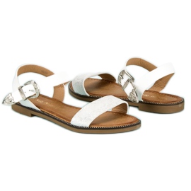 Nio Nio Bequeme flache Sandalen weiß 1