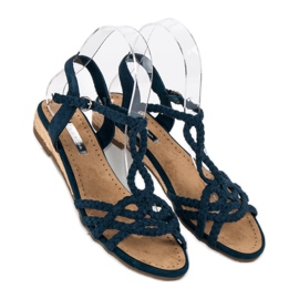 Corina Marineblaue Damensandalen 1