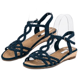 Corina Marineblaue Damensandalen 2