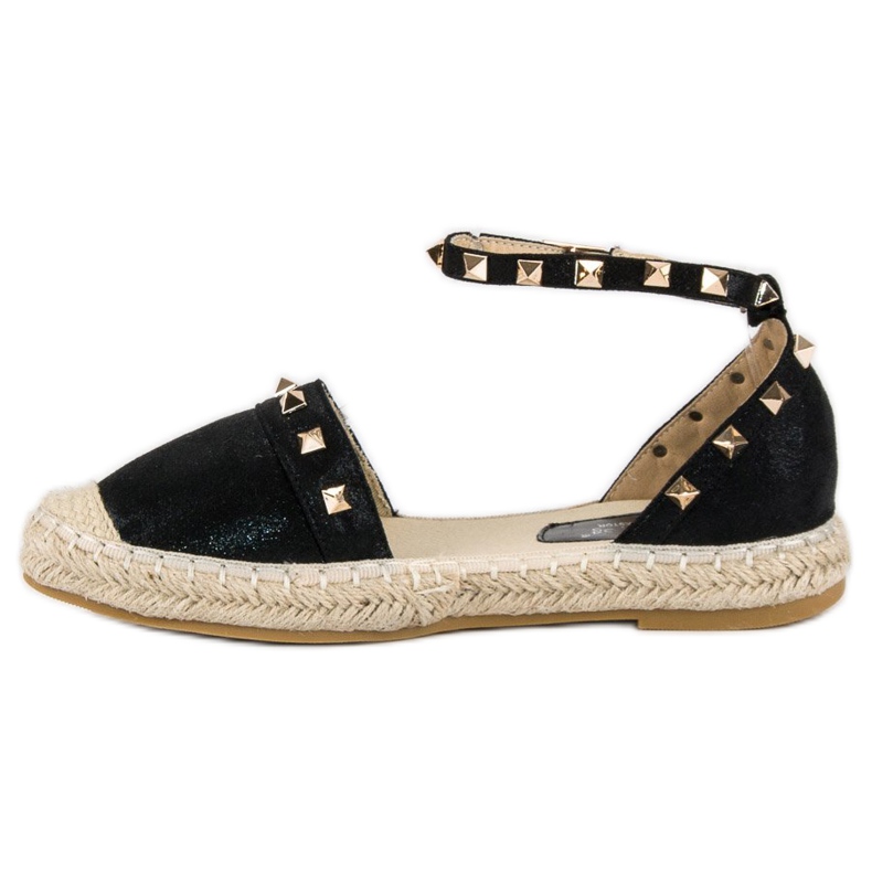 Fama Schwarze Espadrilles-Sandalen 1