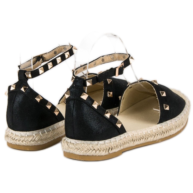 Fama Schwarze Espadrilles-Sandalen 2