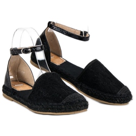 Nio Nio Espadrilles aus Spitze schwarz 1
