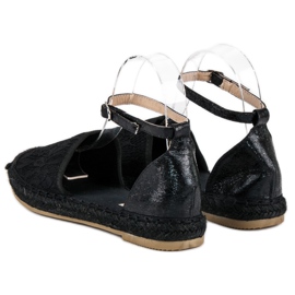 Nio Nio Espadrilles aus Spitze schwarz 2