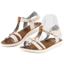 Sandalen mit Schnallenverschluss braun gelb 2