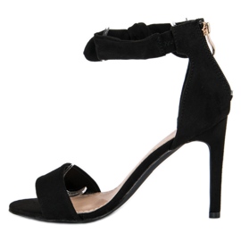 Bestelle Wildleder-Sandalen mit Reißverschluss schwarz 1