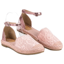 Nio Nio Espadrilles aus rosa Spitze 1