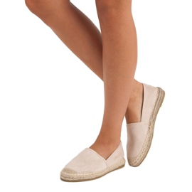 Bestelle Durchbrochene beige Espadrilles 1